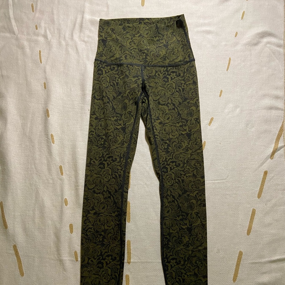 COPY - Lululemon green floral leggings